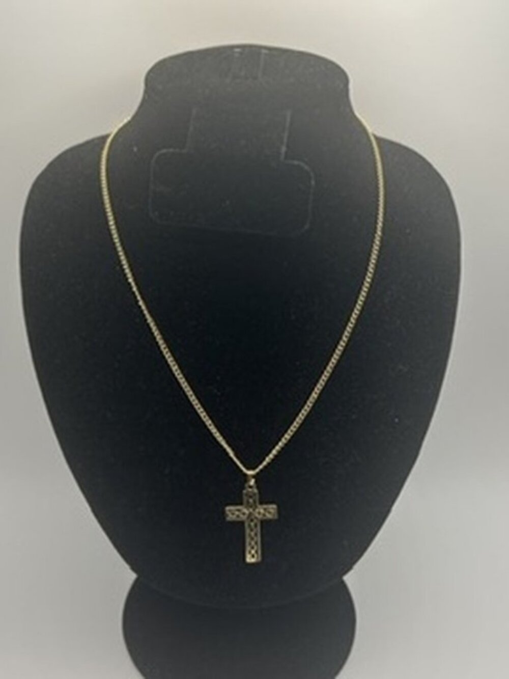 Vintage Cross Pendant Real Gold Chain Plated Stainless Steel Unisex Polished